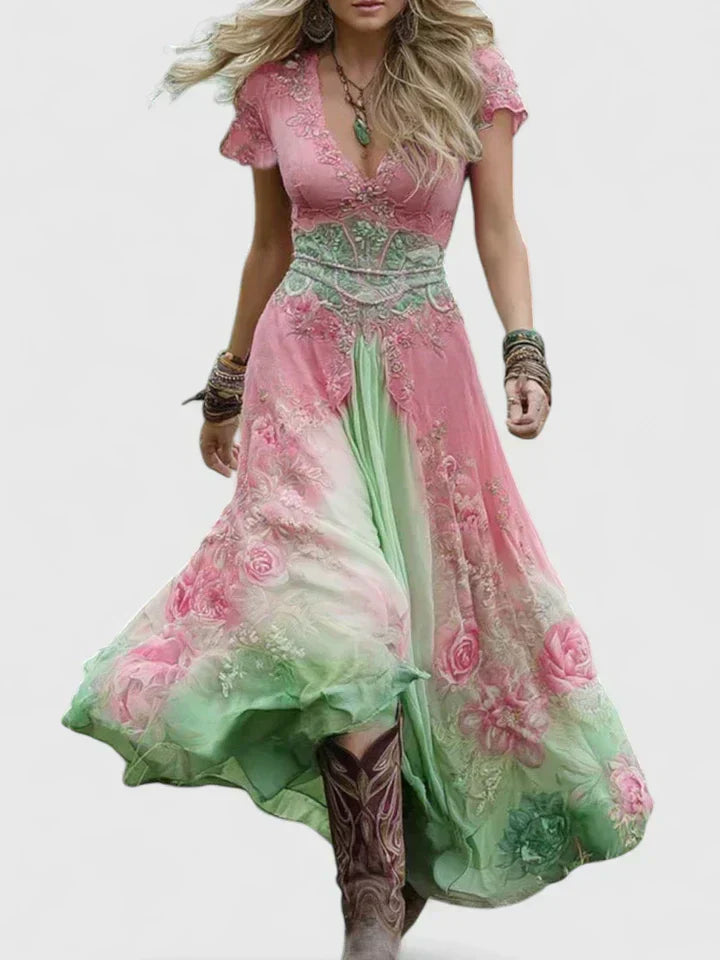 Cindy - Robe Maxi Florale Élégante