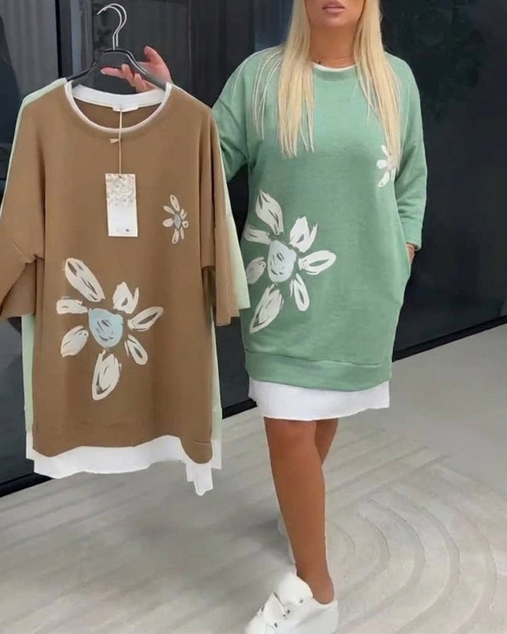 Charrie - Robe en Coton Décontractée Longueur Genou