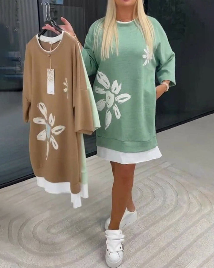 Charrie - Robe en Coton Décontractée Longueur Genou