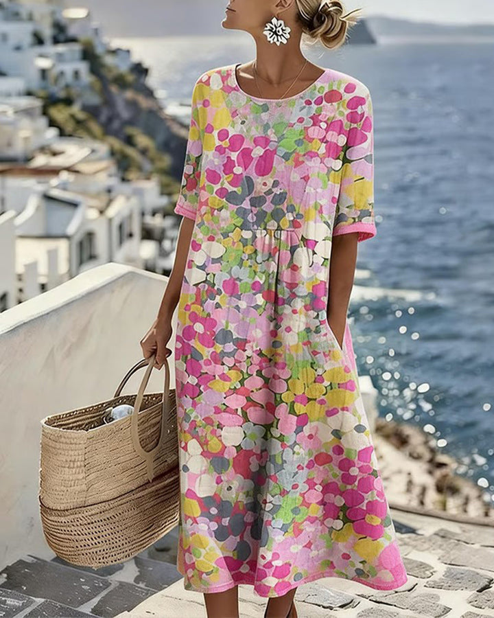 Herra – Robe Midi Florale Aquarelle