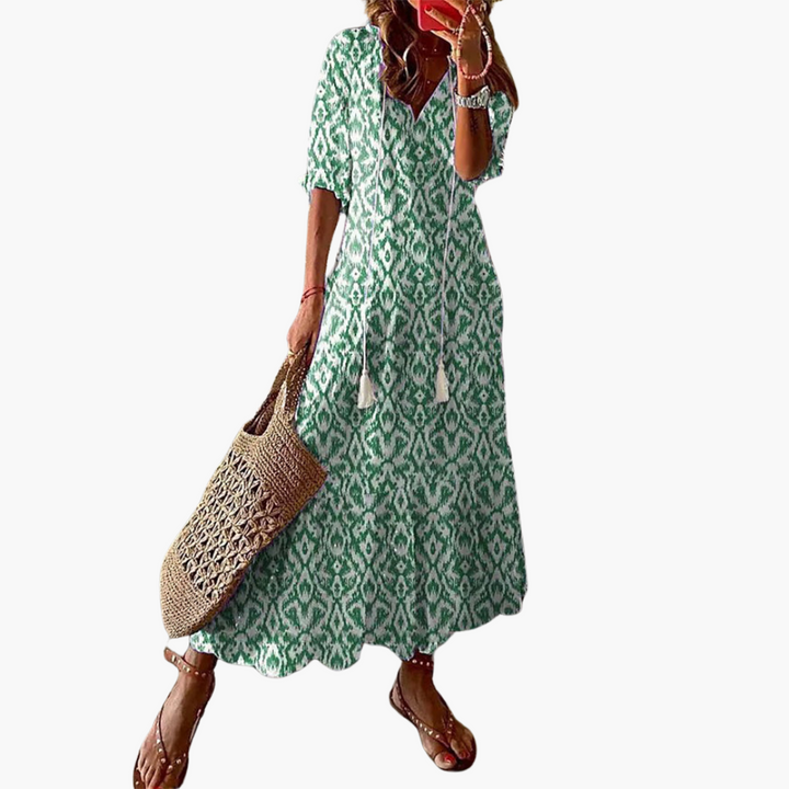 Mia | Robe d'été vintage boho à col en V