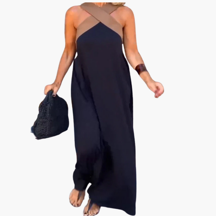 Eliza | Robe Maxi Croisée à Encolure Halter