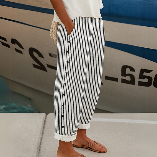 Sharon | Pantalons d'été amples rayés et confortables