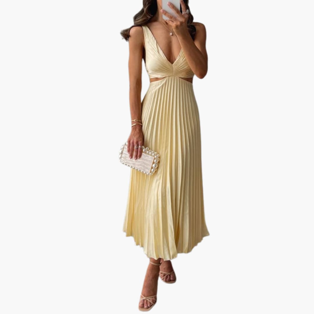 Sophie | Robe à Encolure Plissée