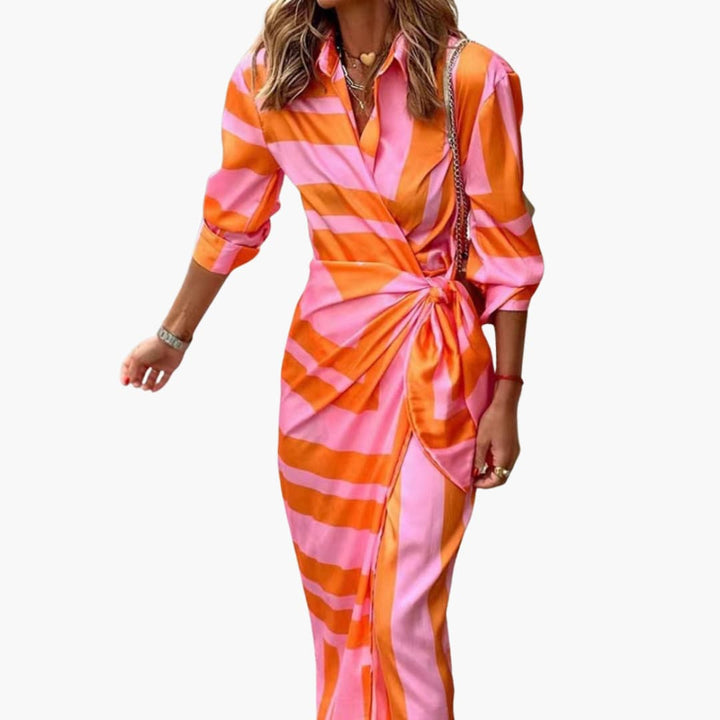 Clarissa | Robe Chemise Midi Rayée