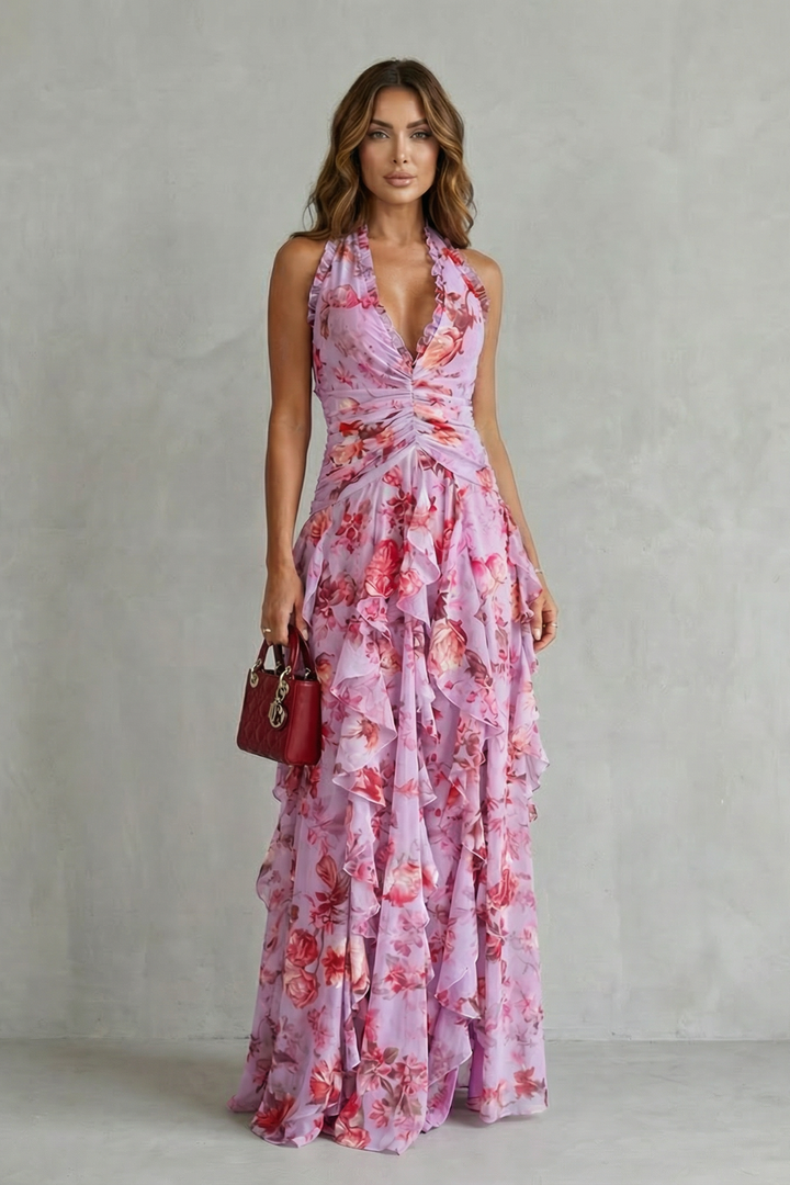 Rosalinda - Robe Maxi à Bretelles Florale