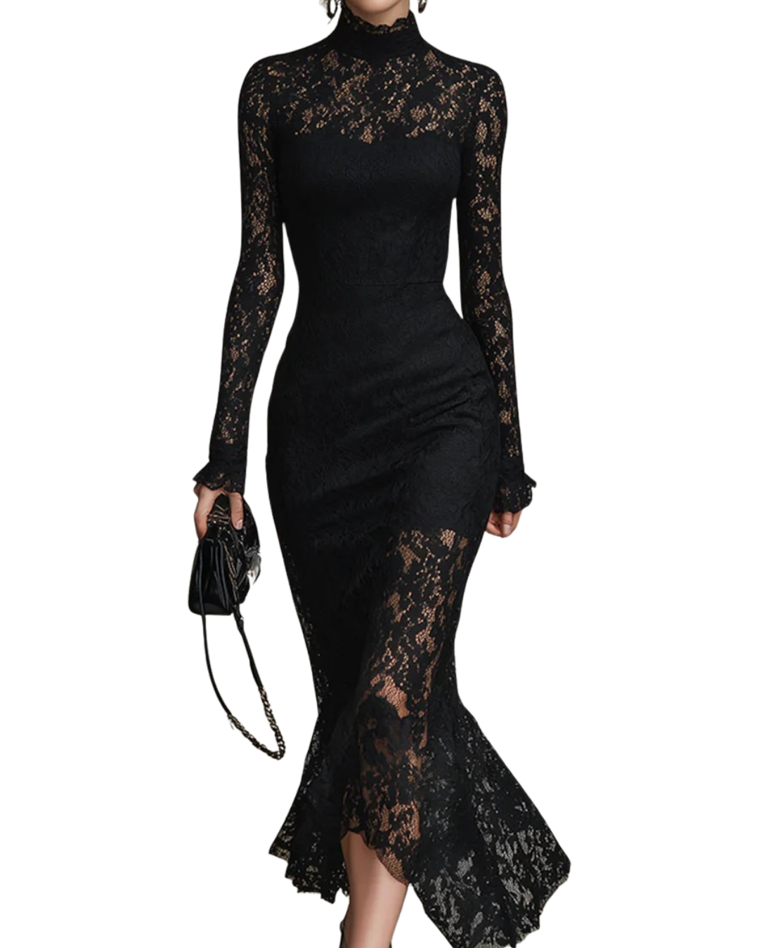 Julia - Robe Maxi en Dentelle Noire
