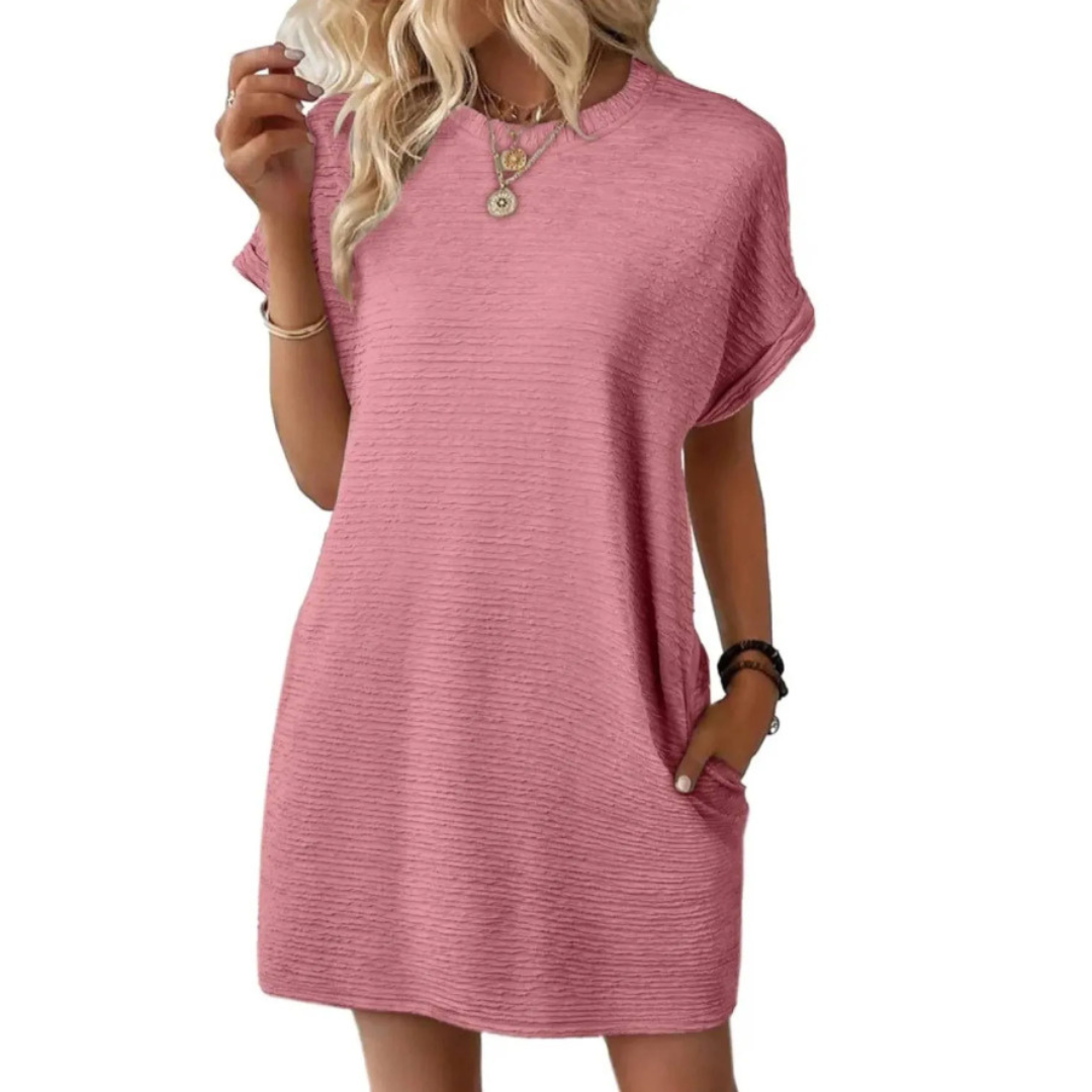 EVASHA – Robe d'été décontractée minimaliste à col rond
