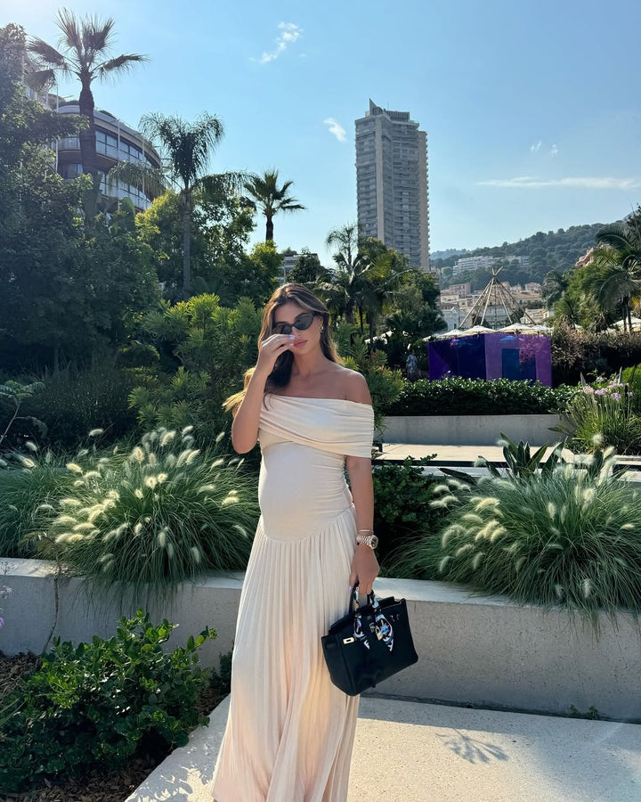 Therese – Robe Maxi Maternité Plissée