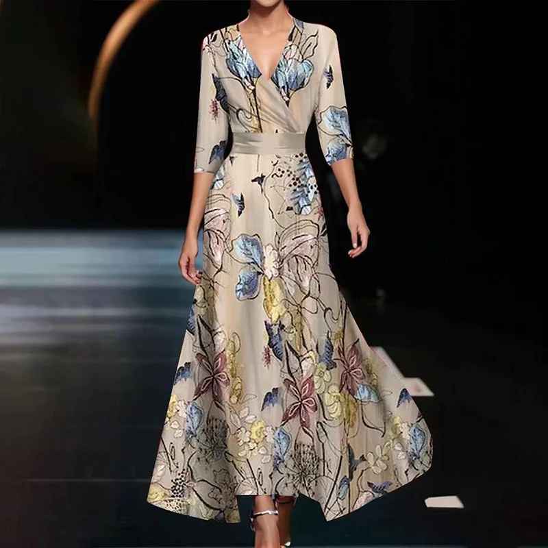 Zoe - Robe Maxi Élégante à Fleurs pour Invité de Mariage
