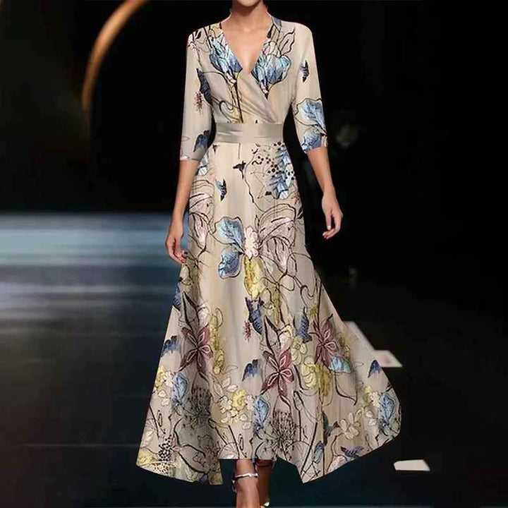 Zoe - Robe Maxi Élégante à Fleurs pour Invité de Mariage