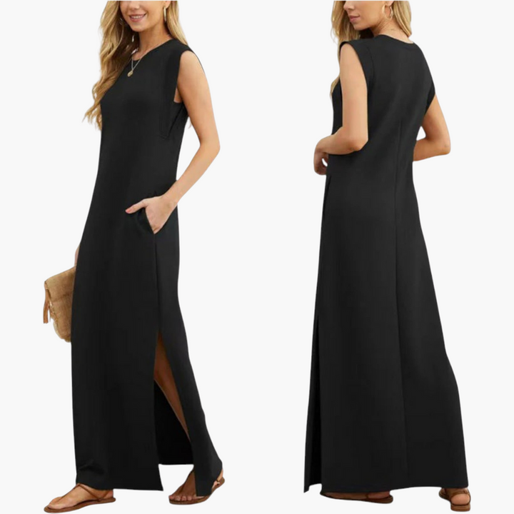 Esther | Robe Maxi Fluide Résistante aux Rides