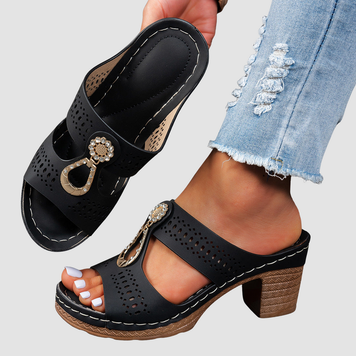 Linda | Sandales Orthopédiques à Talons Hauts Confort