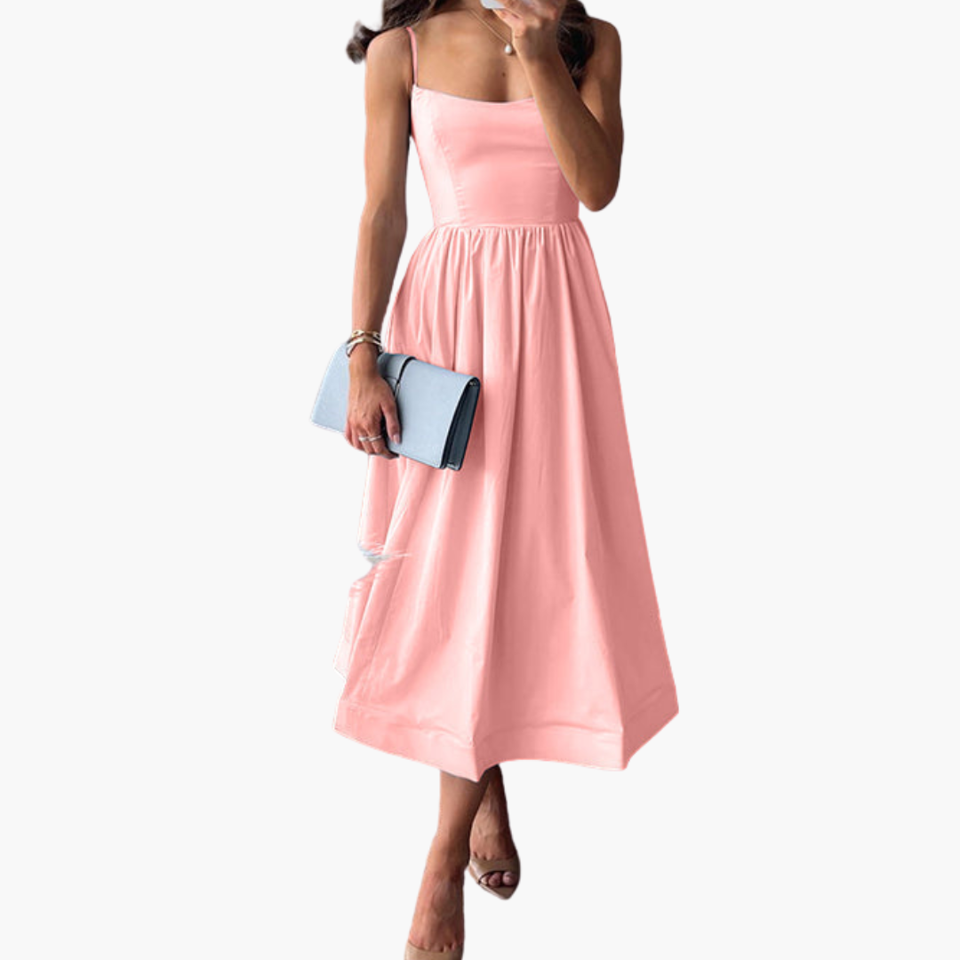 Jade | Robe Midi A-Line Chic à Bretelles