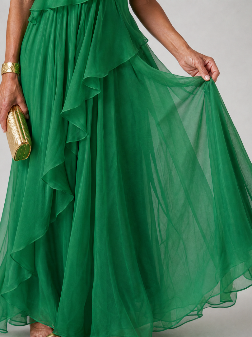 Mikha - Robe Maxi à Volants Une Épaule
