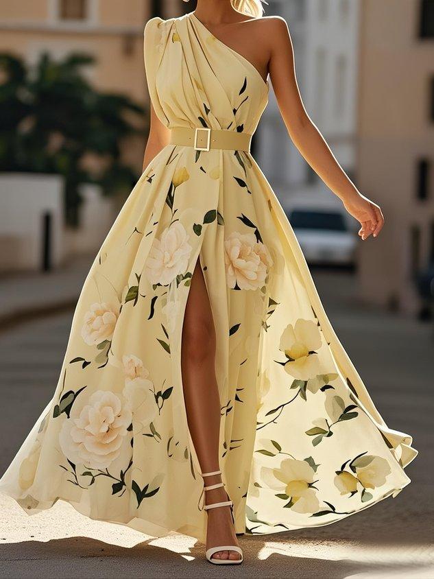 Erica - Robe Maxi Fleurie Vert Clair