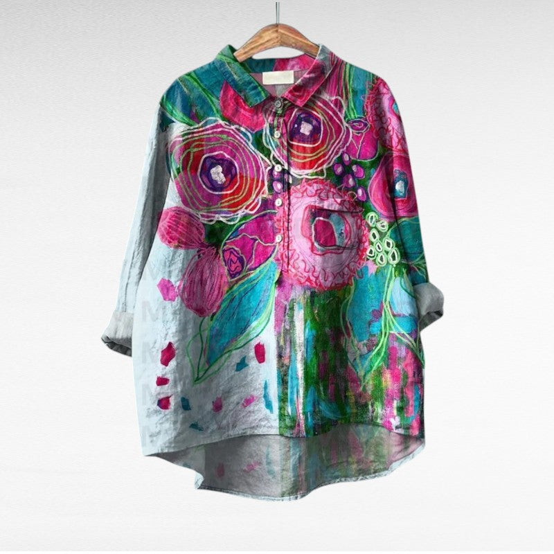 Yara - Blouse d'été en lin élégante