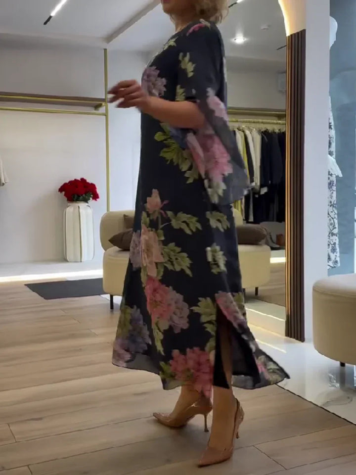 Saylor - Robe Maxi en Chiffon Floral Léger