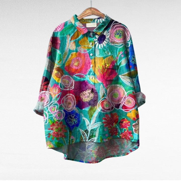 Yara - Blouse d'été en lin élégante