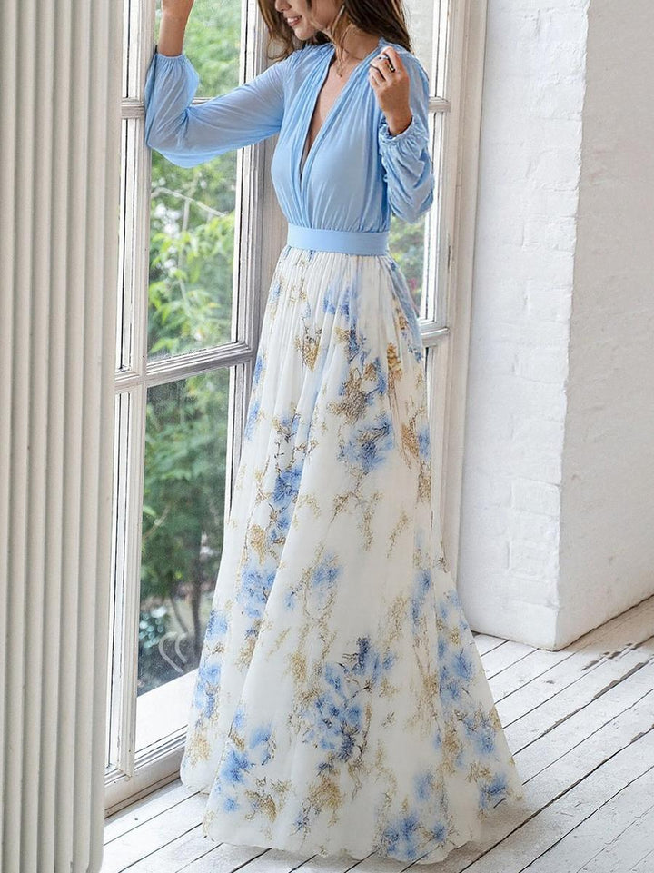 Bea - Belle Robe Maxi avec Imprimé Floral