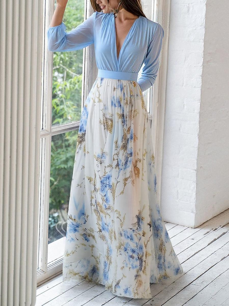 Bea - Belle Robe Maxi avec Imprimé Floral