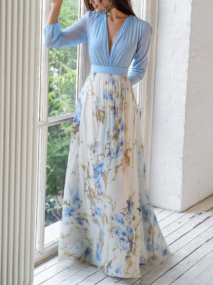 Bea - Belle Robe Maxi avec Imprimé Floral