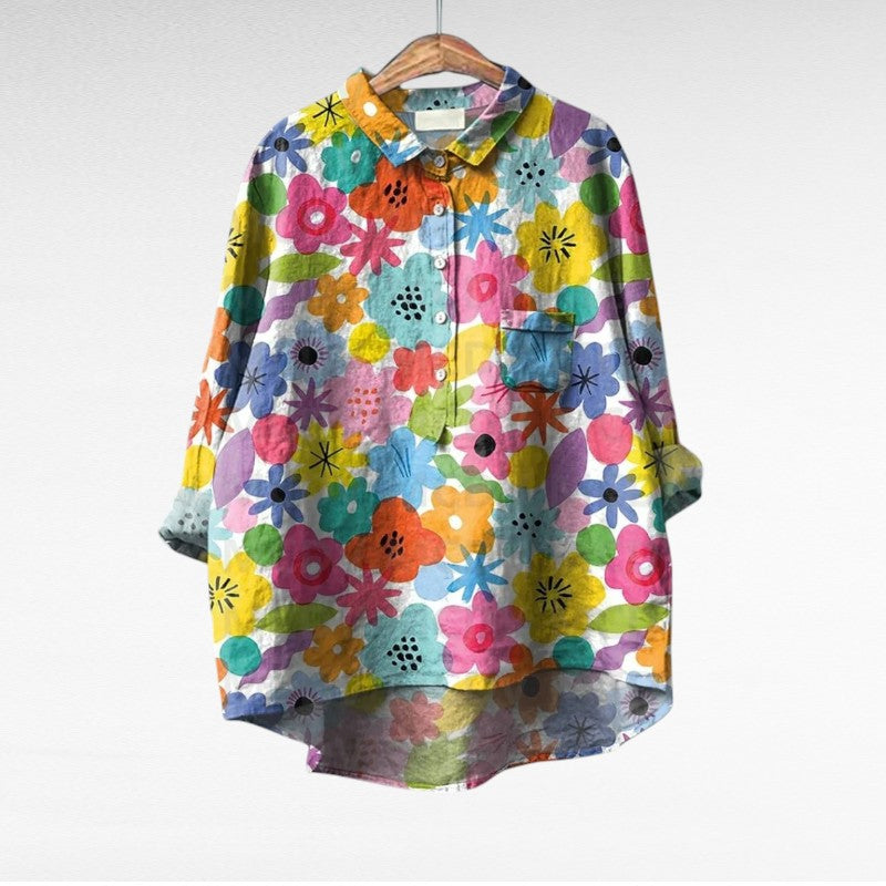 Yara - Blouse d'été en lin élégante