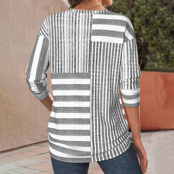 Jennie – Blouse Rayée en Tissu Respirant