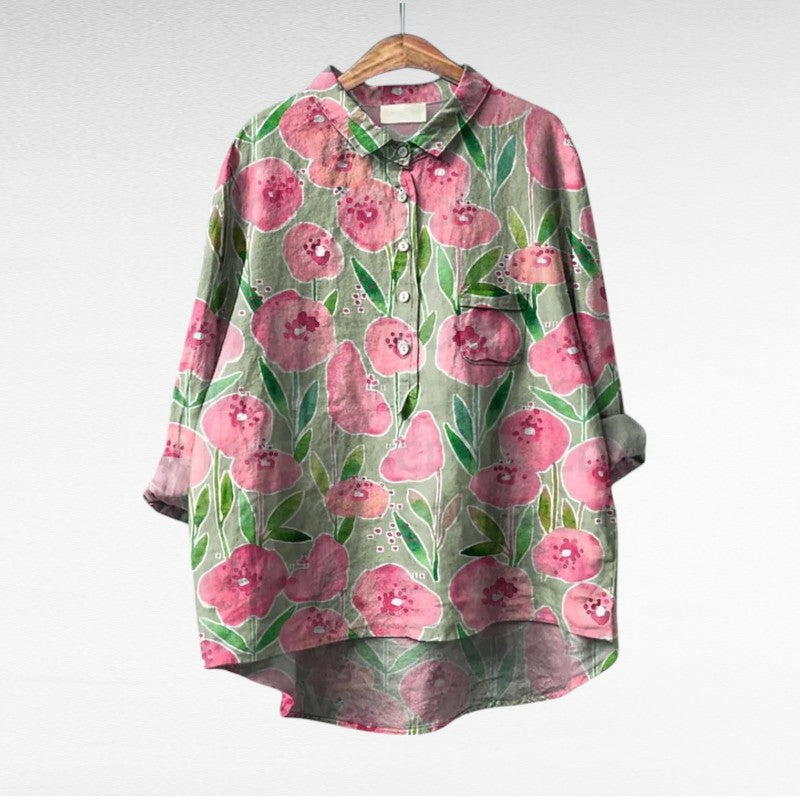 Yara - Blouse d'été en lin élégante