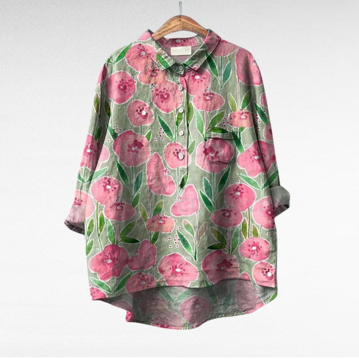 Yara - Blouse d'été en lin élégante