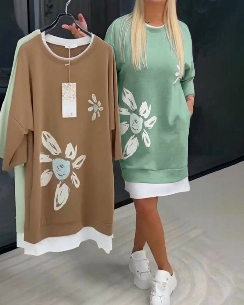 Charrie - Robe en Coton Décontractée Longueur Genou
