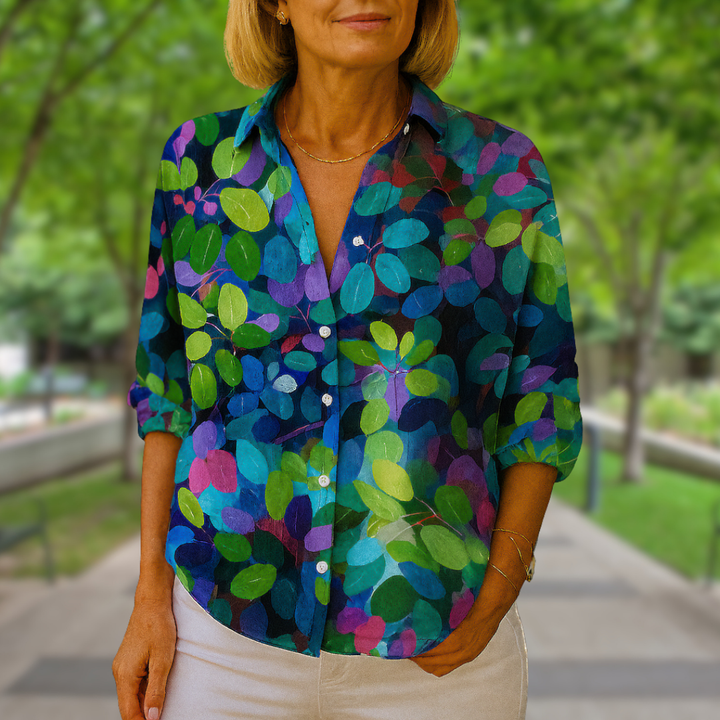 Jella – Blouse Évasée de Tous les Jours avec Encolure Féminine