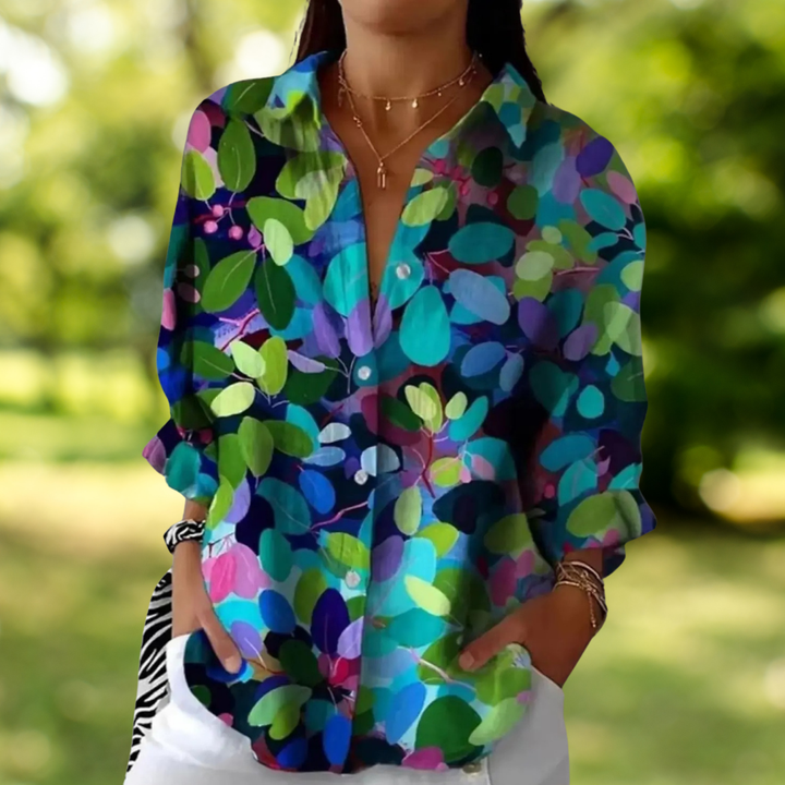 Jella – Blouse Évasée de Tous les Jours avec Encolure Féminine