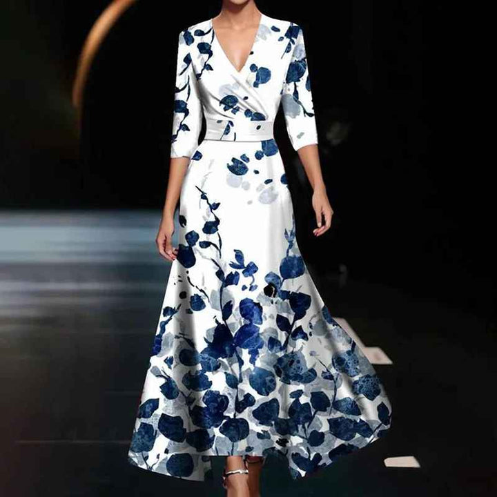 Zoe - Robe Maxi Élégante à Fleurs pour Invité de Mariage