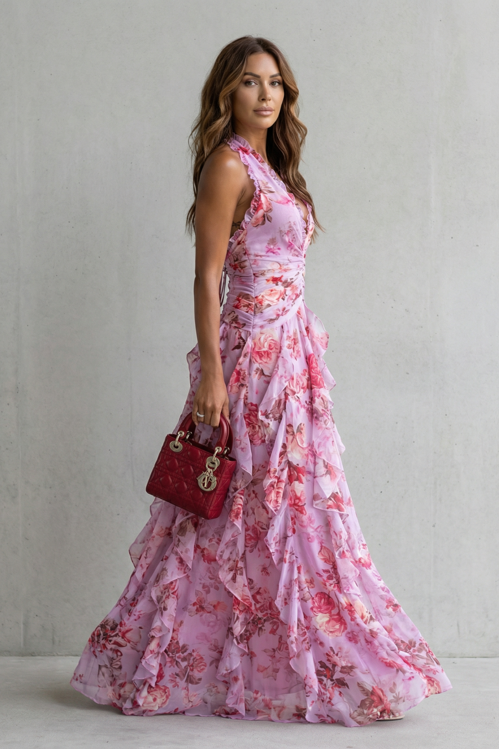 Rosalinda - Robe Maxi à Bretelles Florale
