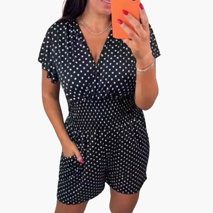 Rebecca | Combinaison à décolleté en V avec shorts