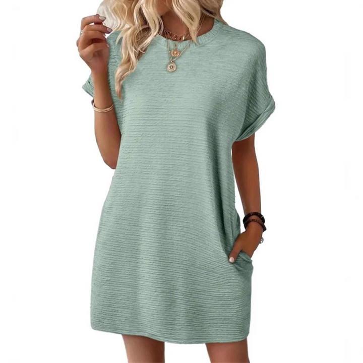 EVASHA – Robe d'été décontractée minimaliste à col rond