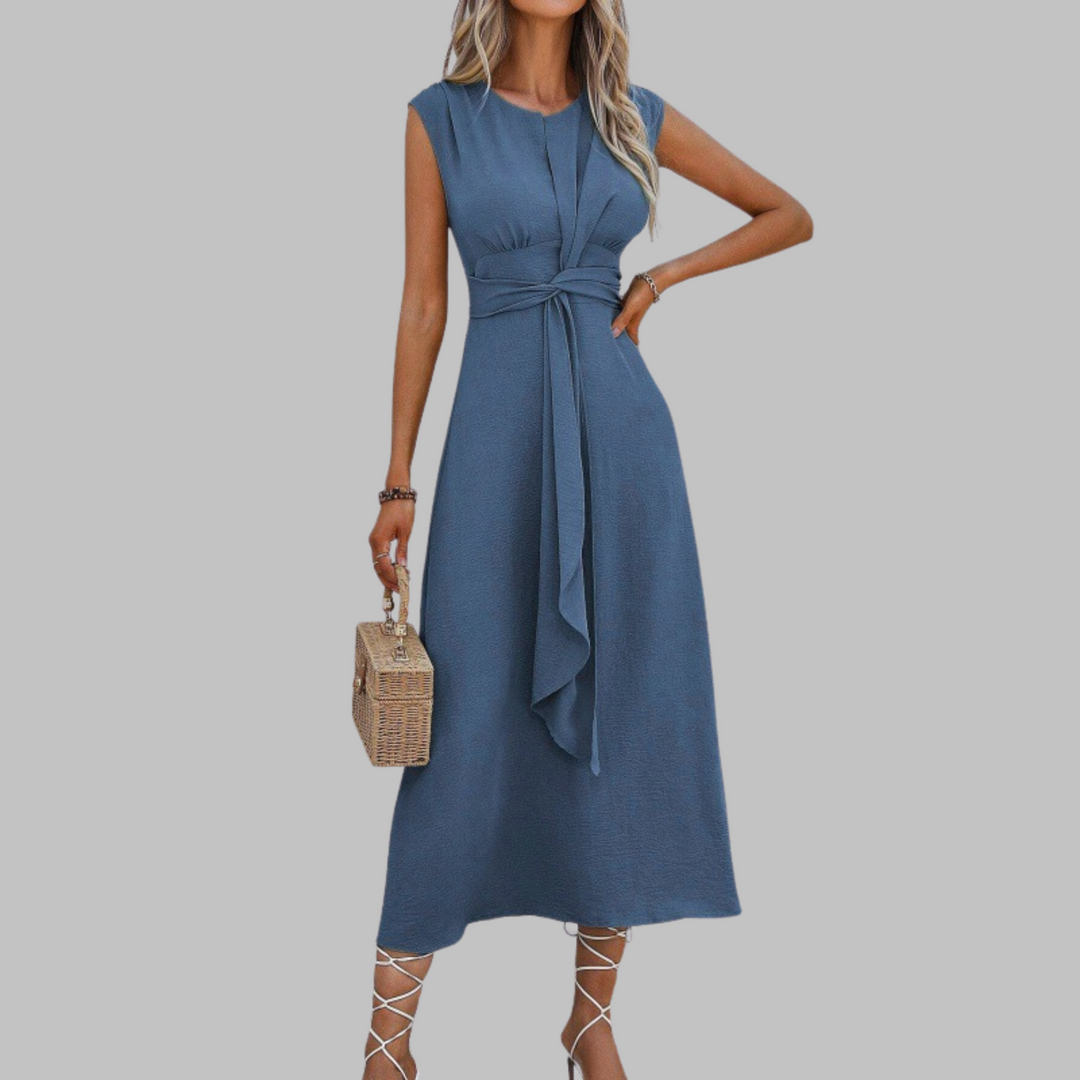 Romarin - Robe maxi élégante sans manches à col rond