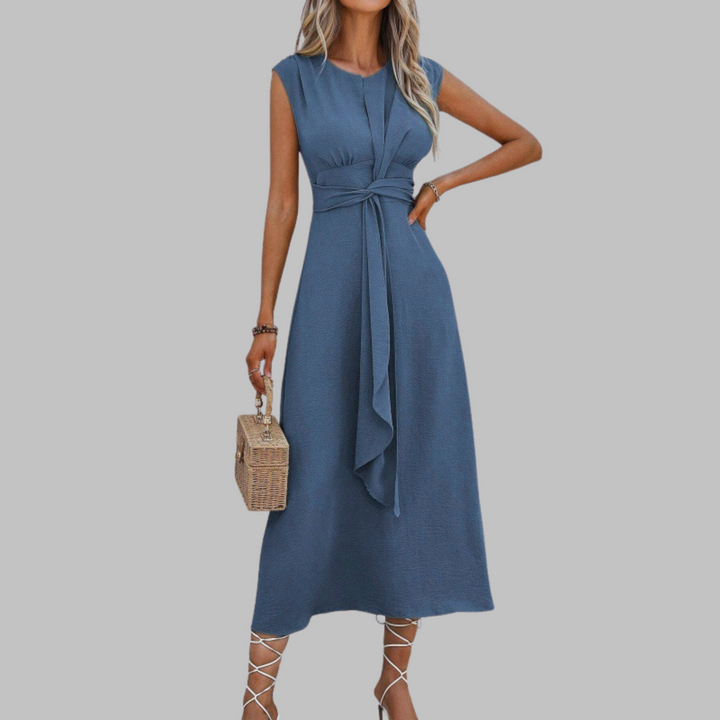 Romarin - Robe maxi élégante sans manches à col rond