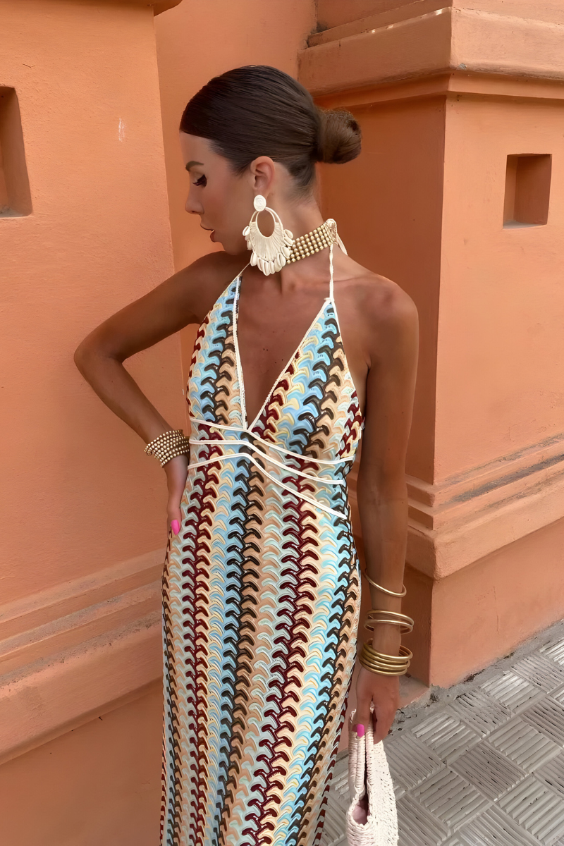 Malia – Robe Maxi Boho avec Dos Nu