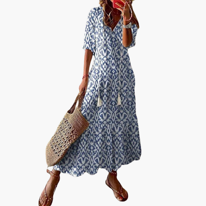 Emma | Robe d'été vintage boho à décolleté en V