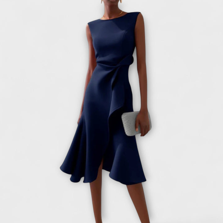 Maris – Robe Midi Asymétrique Drapée