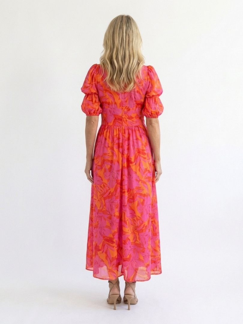 Devina - Robe Midi à Imprimé Floral