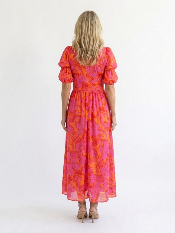 Devina - Robe Midi à Imprimé Floral