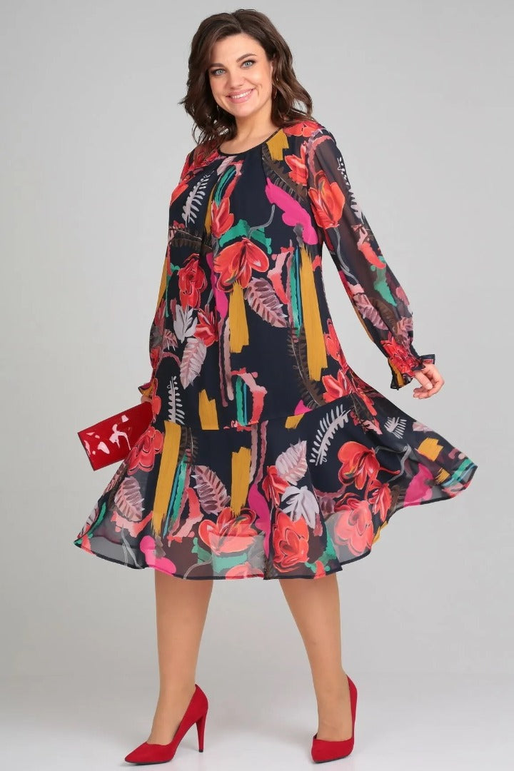 Flora - Robe Midi Florale Moderne