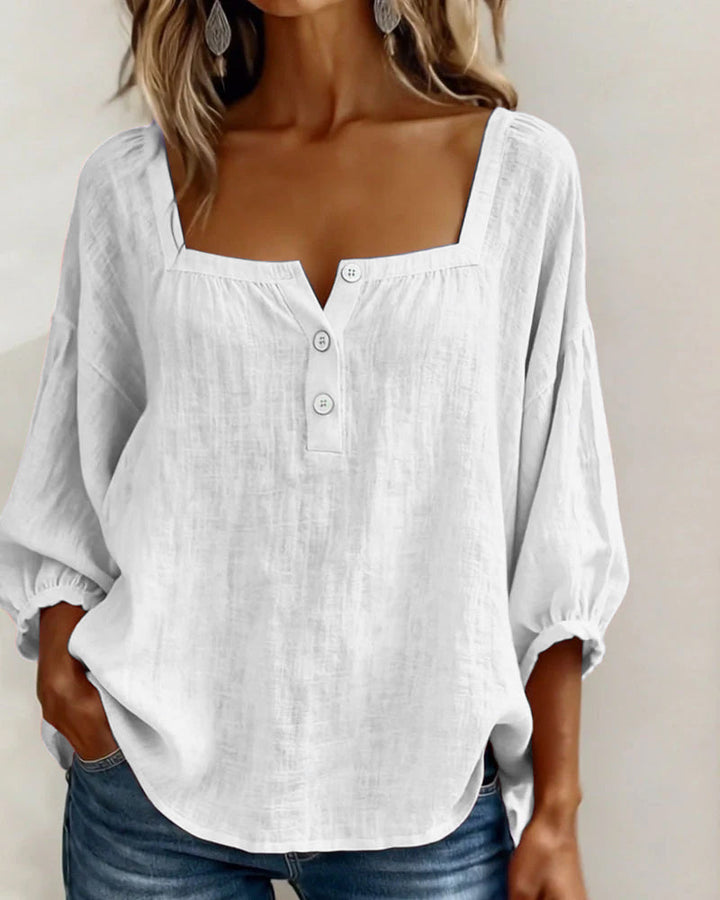 Fiona - Blouse en Coton Lin Aérée