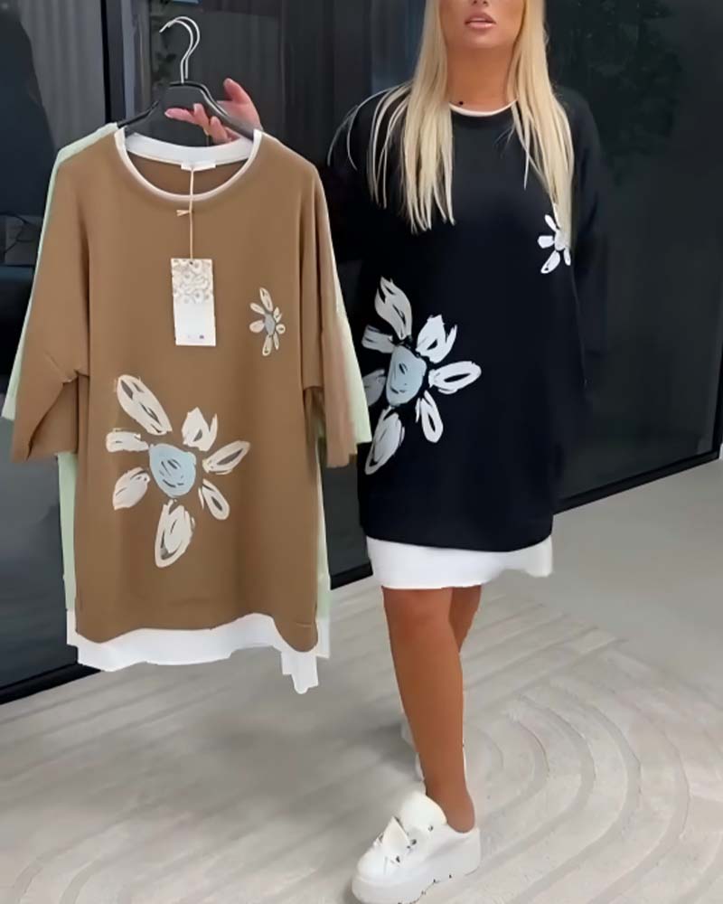 Charrie - Robe en Coton Décontractée Longueur Genou