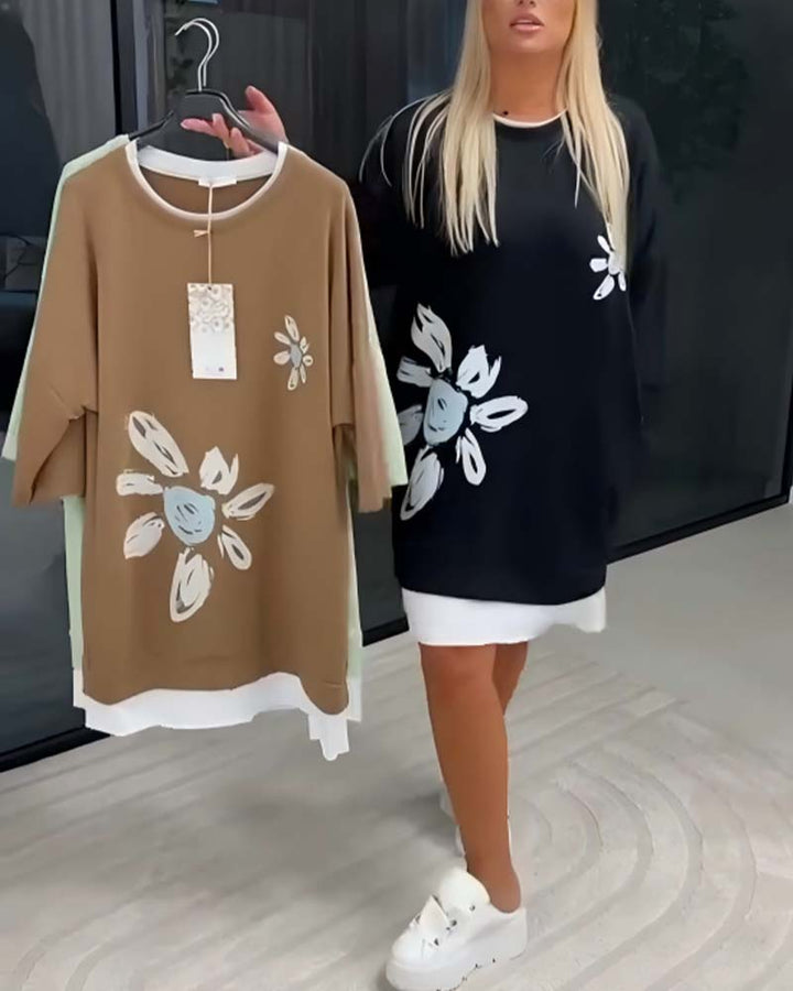 Charrie - Robe en Coton Décontractée Longueur Genou