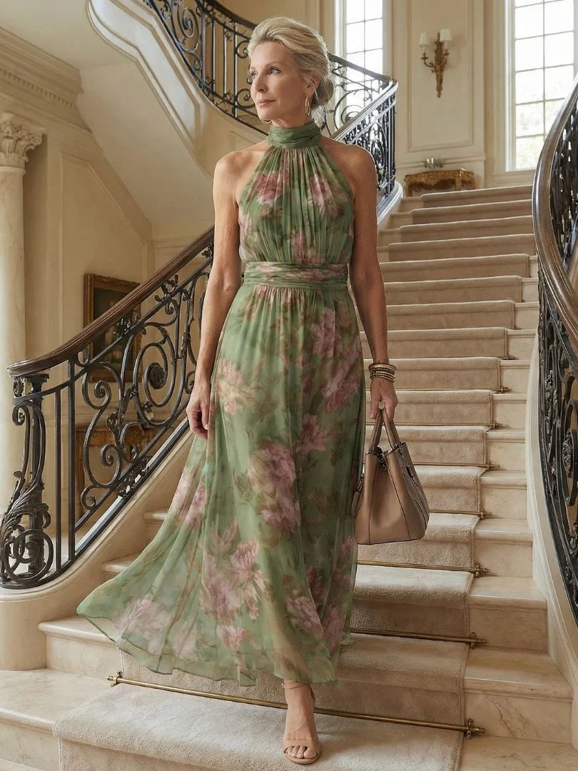 Vivienne - Robe Maxi Élégante à Col Halter