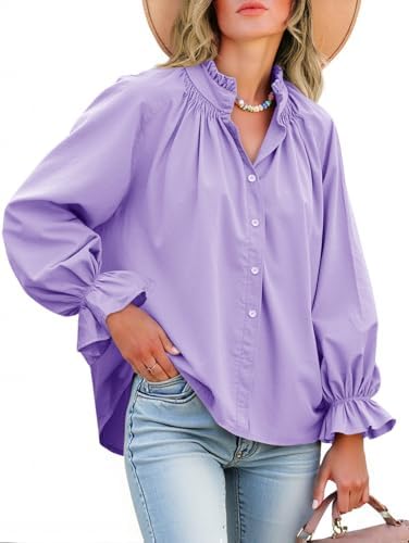 Livia - Blouse boutonnée à manches bouffantes en coton